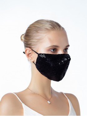 Sequins Design Face Mask w/ Filter Pocket